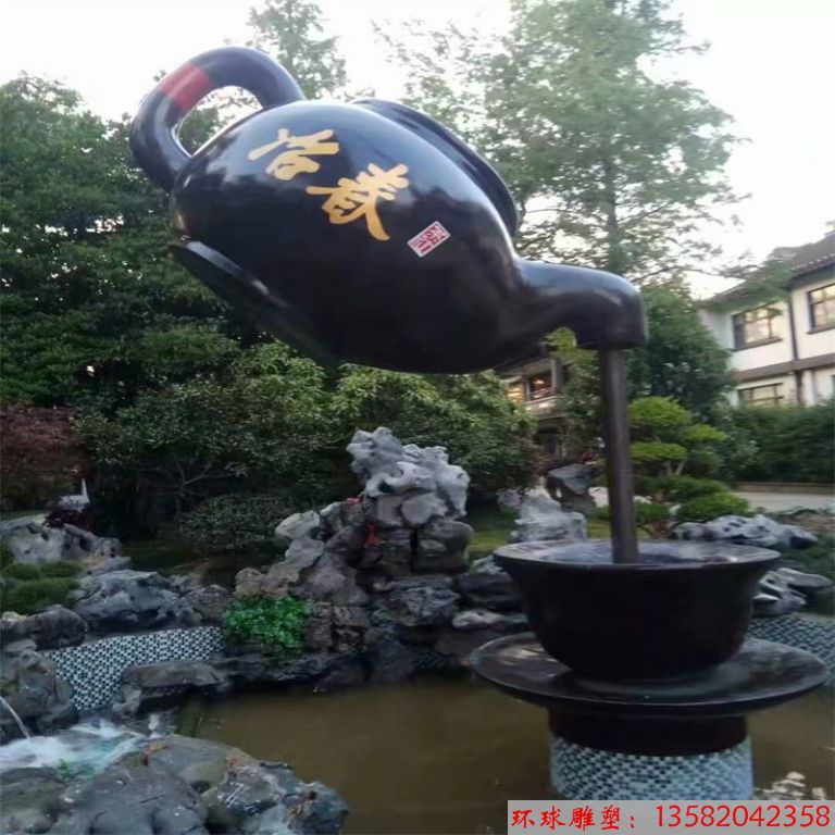 江蘇揚(yáng)州冶春茶社天壺雕塑案例3